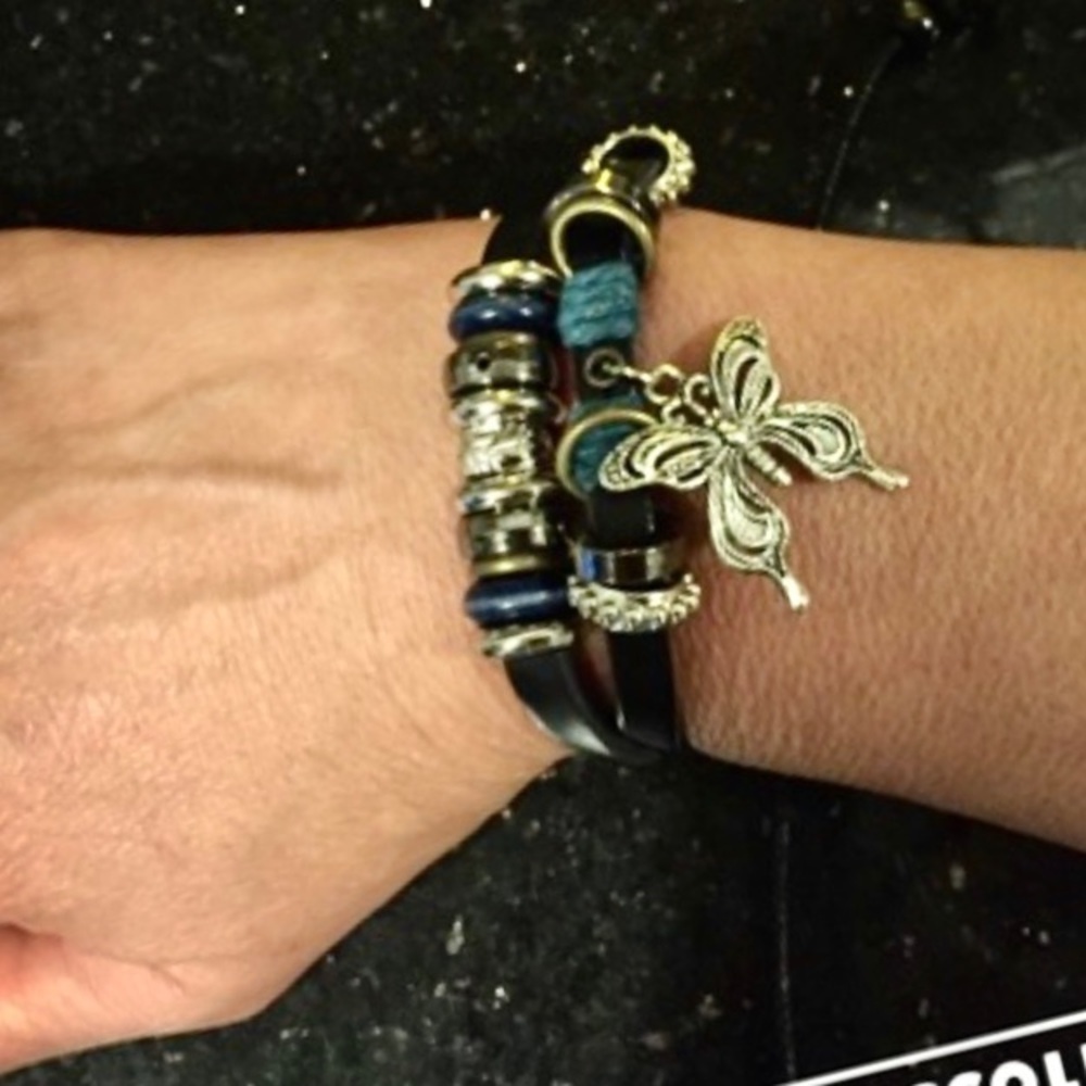 Butterfly charm boho bracelet